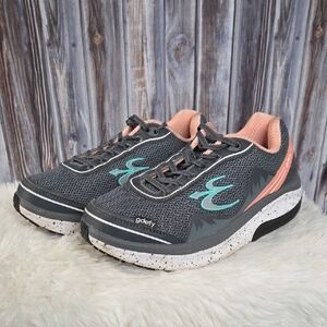 GDefy Women's Gray and Coral Athletic Shoes Size 7.5